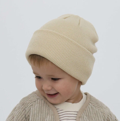 Strick Beanie beige