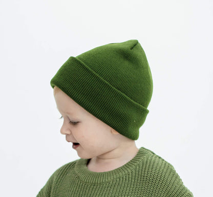 Strick Beanie Olive - Ninnamania