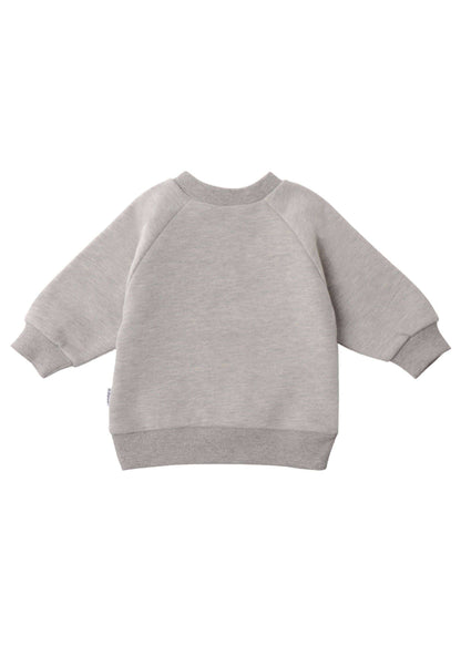 Grey melange sweatshirt with “Croissant” - Ninnamania