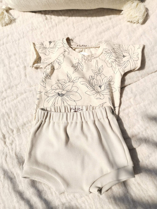 Baby Girl Sommer Set " Nude Flower" - Ninnamania